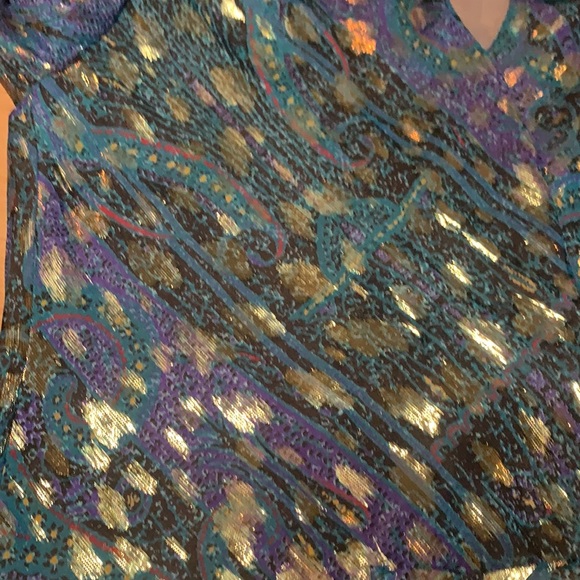 Vintage CARLISLE silk metallic blouse jacket - Picture 9 of 10